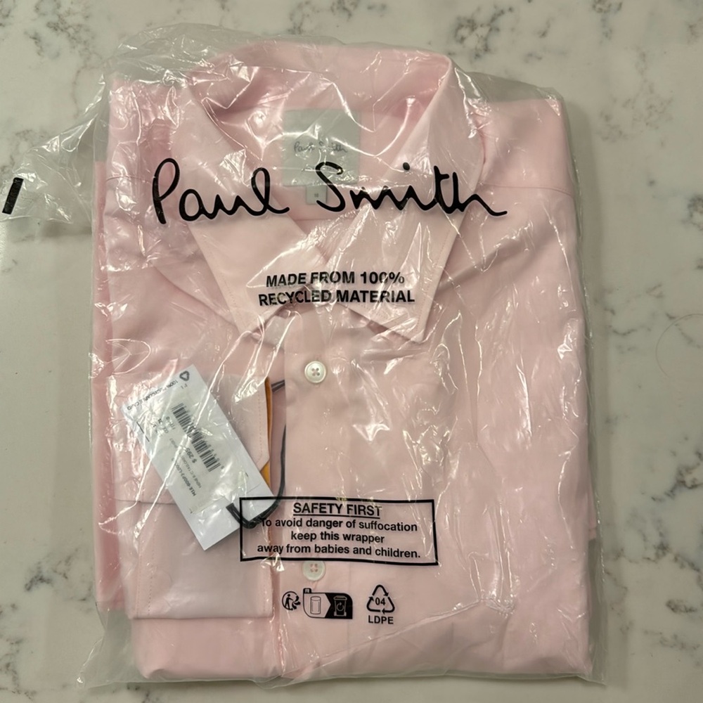 Paul Smith, men’s dress shirt, size 16, pink